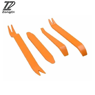 เครื่องมือถอดแผงคอนโซลรถยนต์ 4 ชิ้น (สีส้ม)   4 pcs of car console panel removal tools (Orange)