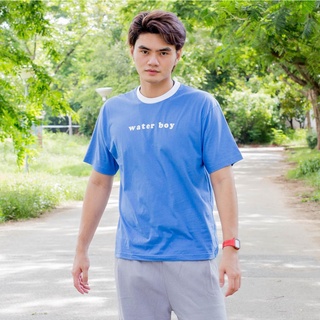 เสื้อOversizeสีฟ้า ลายwater boy ลายน่ารักๆ