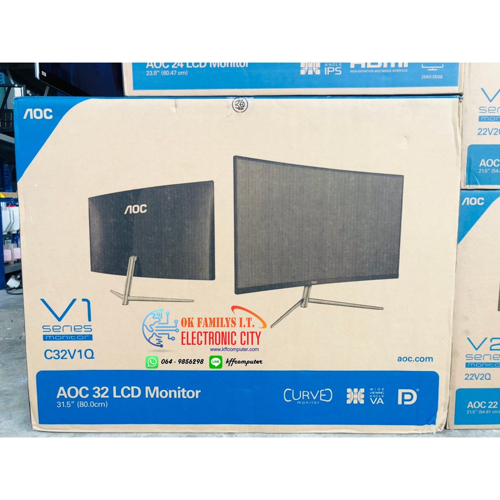 💥ลดล้างสต็อค💥 จอคอมพิวเตอร์ Monitor 31.5'' AOC C32V1Q/67 (VA, HDMI, DR) CURVE