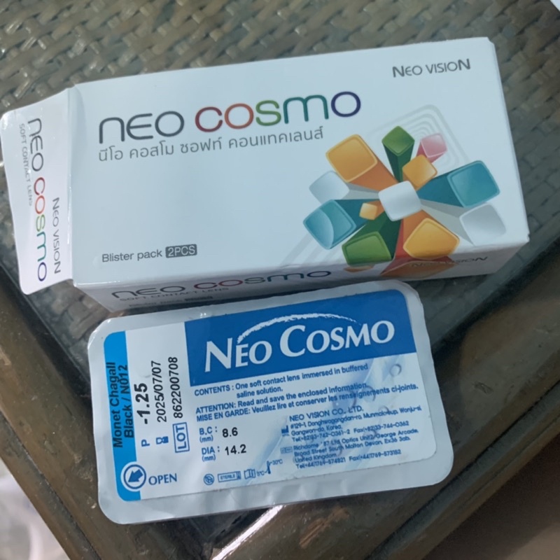 คอนแทคเลนส์รุ่น Monet Chagall Black (ยี่ห้อ Neo Cosmo) ค่าสายตา -1.25 (อันเดียว)