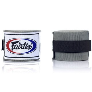 Fairtex แฟร์เท็กซ์ ผ้าพันมือมวยไทย สีเทา คอตตอนไนล่อน ฺGray Hand Wraps Elastic Nylon Cotton ชกมวย ออกกำลัง