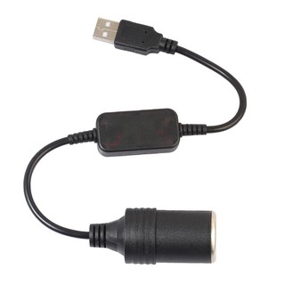 5V USB Male to 12V Cigarette Lighter Socket Converter Adapter for Car Oticle