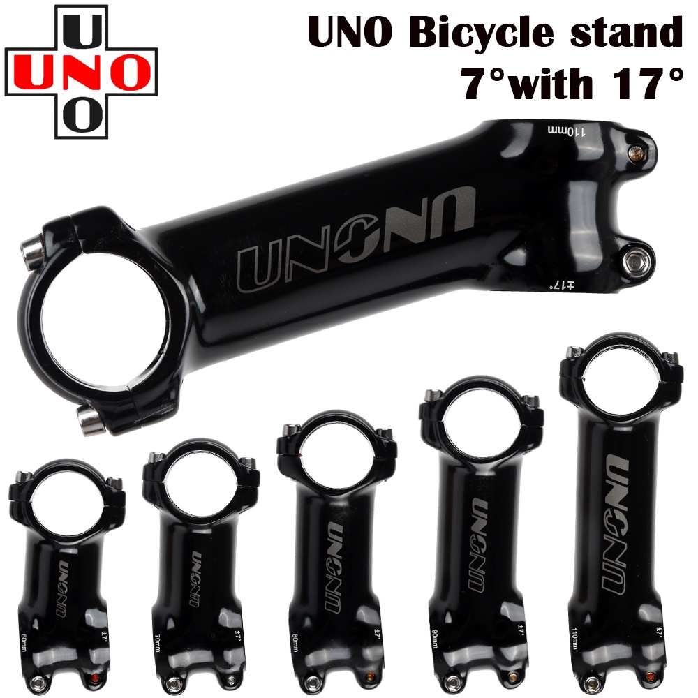 Uno คอแฮนด์รถจักรยาน MTB -7 17 องศา เบาพิเศษ Alu 7050 31.8 มม. 60 70 80 90 100 110 120 130 มม.