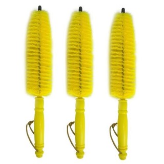 แปรงขัดล้อ สีเหลือง สำหรับขัดวงล้อรถยนต์ 3ชิ้น Universal Cone Wheel Brush