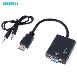 Abongsea อะแดปเตอร์แปลงสายเคเบิ้ล Hdmi To Vga Hdmi Vga 1080 P พร้อมเสียง