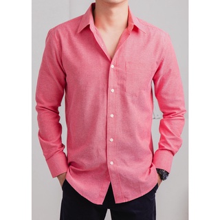 UrbanSNAPS Oxford Slimfit Long-Sleeve Red Shirt (เสื้อเชิ้ตสีแดง ผ้าอ๊อกฟอร์ดแขนยาว)