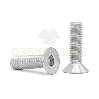 น็อต สกรู หัวจม เตเปอร์ สแตนเลส 304 เกลียวมิล หยาบ M8 /Flat Head Hexagon Socket Machine Screw SUS304