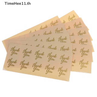 【TimeHee11】สติกเกอร์ฉลากฟอยล์ Thank you gold สีโปร่งใส สําหรับติดของขวัญ DIY 100 ชิ้น【TH】