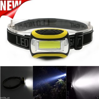 ไฟคาดหัว ไฟฉาย Headlamp COB LED 5W (Yellow) 1800 LM นักวิ่ง เดินป่า วิ่งเทรล ปีนเขา กันน้ำ IPX6 ราคาถูก