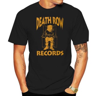 เสื้อผ้าผชเสื้อยืดท็อป ขนาดใหญ่ พิมพ์ลายโลโก้ Death Row Records Foil สีดําS-5XL