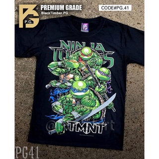 PG 41 NINJA TURTLES เสื้อยืด ลายหนัง สกรีนลาย ผ้าหนา Movie BT Black Timber S M L XL XXL