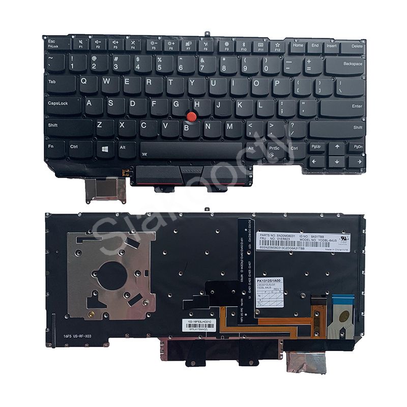 Siakoocty ใหม่สําหรับ Lenovo ThinkPad X1 Carbon Gen 5th 6th 2017 2018 คีย์บอร์ด US Backlight 01ER623