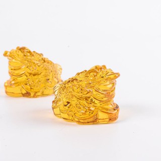 กบคาบเหรียญ  แมวกวักเรียกทรัพย์  คริสตัลสีเหลือง - Lucky toad fenshui yellow crystal lucky cat