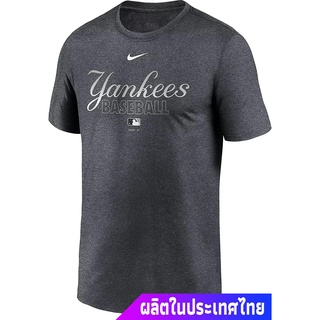 แขนสั้นcrew neckNew York Yankees MBL เบสบอลแขนสั้น  ระบายอากาศได้  คอกลม การพิมพ์แฟชั่น Nike Mens New York Yankees Blue