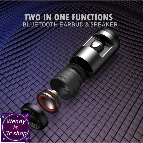 [Wendy's 3c shop]Gleeman Space Capsule ลำโพงบลูทูธหูฟัง 2 in1  ขนาดเล็ก ใช้งานได้นาน หูฟังข้างเดียว 