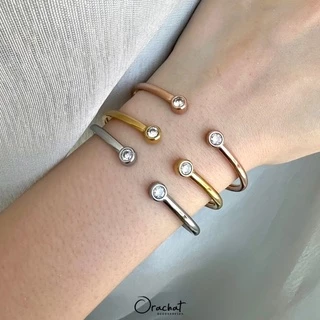 Orachat | Amber 14k bangle. (กำไลตัวเรือนสแตนเลส)