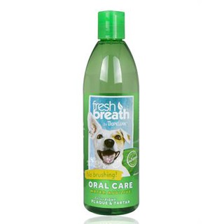 Tropiclean Fresh Breath Oral Care Water Additive ผลิตภัณฑ์ผสมน้ำลดกลิ่นปาก สุนัขและแมว (16 Oz.)