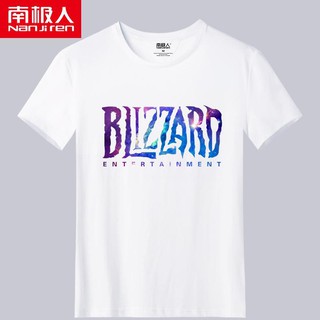 ✁เสื้อยืดแขนสั้นผู้ชายผ้าฝ้ายเกม Blizzard รอบฤดูร้อน World of Warcraft Tribal Alliance totem ผู้ชายและผู้หญิงที่มีเทรนด์