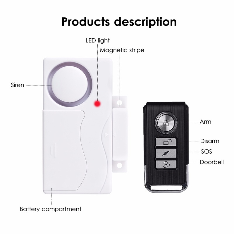安检器Wireless Door Window Oen Closed ABS Remote Control Door Sensor Alarm ...