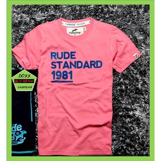 rudedog เสื้อคอกลม ชาย หญิง   รุ่น Standard สีชมพู