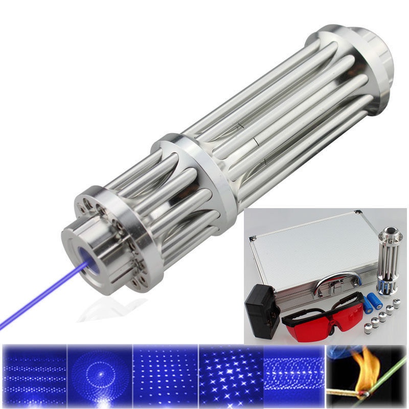 1W การล่าสัตว์ที่มีประสิทธิภาพ Burning Blue Laser Pointer Lazer Burning Matches บอลลูน 5 หัว