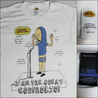 เสื้อยืดคอกลมcrew neckเสื้อการ์ตูน BeavisAndButthead ลิขสิทธิ์แท้S-4XL