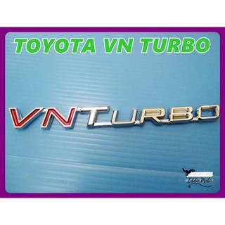 TOYOTA VN TURBO LOGO "RED" &amp; "CHROME" STICKER size 12.5 cm // โลโก้ ข้อความ สีแดง ชุบโครเมี่ยม พร้อม กาวติด