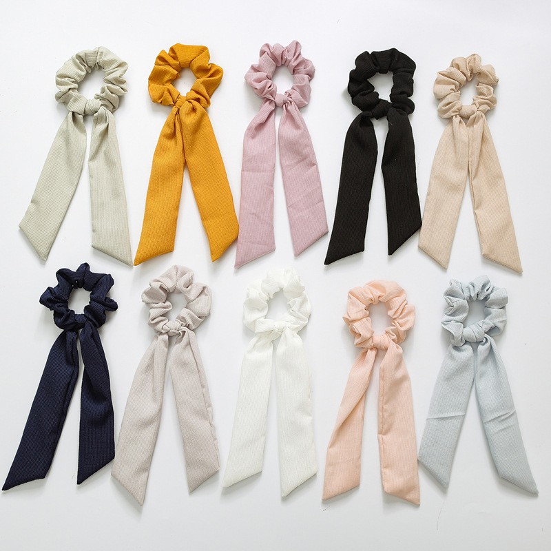Ponytail Floral Bow Scrunchie Hair Band Elastic Hair Ties Rope Scarf Accessories