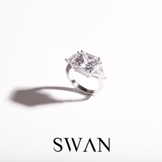 SWAN - Triology Ring แหวนเงินแท้ ฝังเพชรคิวบิกเซอร์โคเนีย cubic zirconia