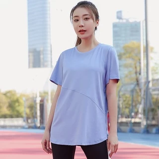 (4XL-XL) เสื้อออกกําลังกายผู้หญิงไซส์ใหญ่ คนอ้วน สาวอวบ ใส่วิ่ง โยคะ เล่นกีฬา รอบอก 52" 49" สีโอลด์โรส iRunmall #SH46