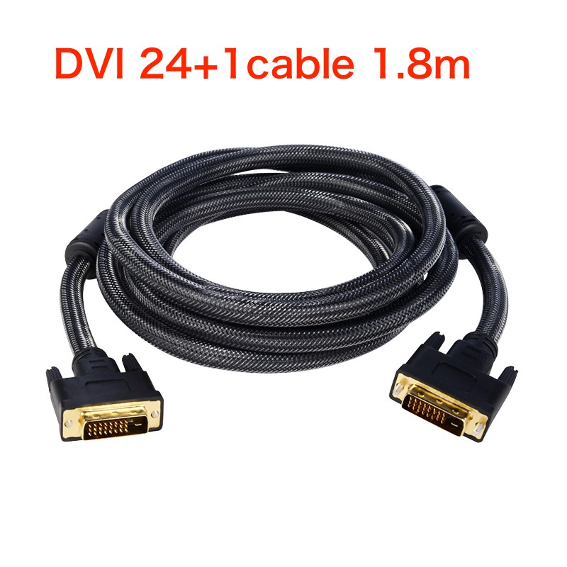 สาย DVI 24+1 male To DVI 24+1 male 1.8m สายถัก (black) | Shopee Thailand