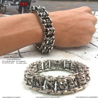 สร้อยข้อมือ มังกร รมดำ Limited สแตนเลสแท้100% stainless 316l สร้อยคอโซ่ Hiphop bracelet originallution