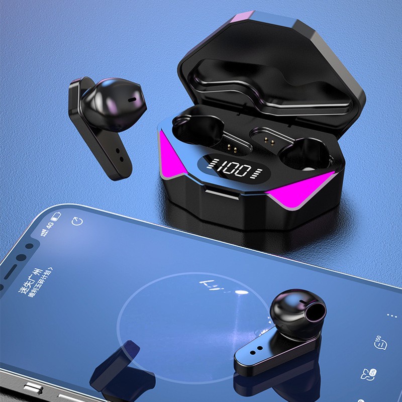 หูฟังบลูทูธ รุ่นTWS-X15 หูฟังสำหรับเล่นเกม ใหม่ล่าสุด กล่องชาร์จไร้สาย 9Dสเตอริโอกีฬา