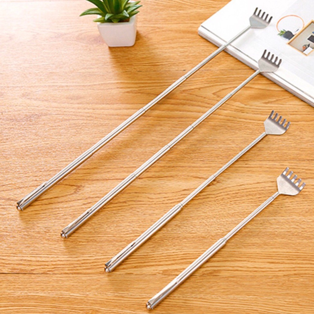 ไม้เกาหลังสแตนเลส ที่เกาหลัง adjustable paw ไม้เกาหลังพกพา ปรับความยาวได้ ใช้เกาหลัง ศรีษะ ขา wh