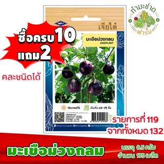 (ซื้อ10แถม2) เมล็ดพันธุ์ มะเขือม่วง กลม Eggplant ประมาณ 175เมล็ด เจียไต๋ เมล็ดพันธุ์พืช เมล็ดพันธุ์ผัก เมล็ดผัก เม็ดผัก