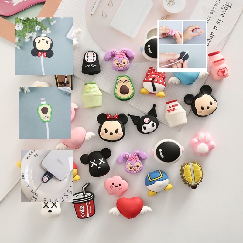 GTRmallshop WE43(ร้านไทย)ตัวงับตัวหัวคละลาย ถนอมสายชาร์ต ( อุปกรณ์เสริม สายชาร์จ)