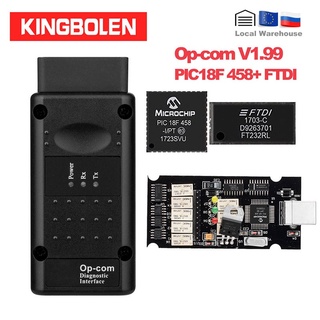 Opcom V1.99 PIC18F458/FTDI เครื่องมือวิเคราะห์ชิป สามารถบัสได้ สําหรับ Opel OBD2 เครื่องสแกนเนอร์อัตโนมัติ Op-com 1.99 canbus OBDII Op com