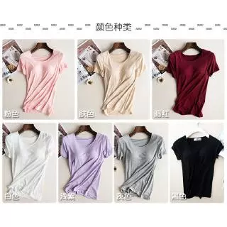 M-3XL เสื้อยืด เสริมฟองน้ำ สำหรับผู้หญิง