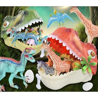 T-rex head model box  กล่องเก็บโมเดลรูปหัว t-rex แถมโมเดลของเล่นในกล่อง