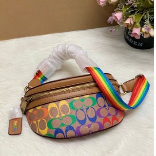 COACH Bethany Belt Bag In Rainbow Signature Canvas ((B2032-852))