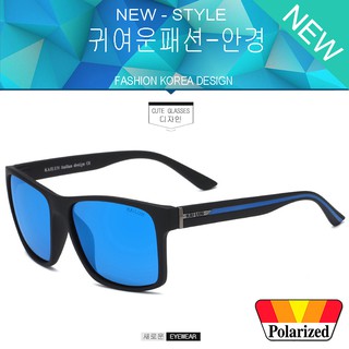 Polarized แว่นกันแดด แฟชั่น รุ่น UV 0442 C-5 สีดำเลนส์ปรอทน้ำเงิน ทรงสปอร์ต วัสดุ PC (เลนส์โพลาไรซ์)