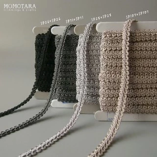 MOMOTARA No.188 (ชุดที่ 1) เทปทอ Knit ลายตวัด Chinese Knit ขนาด 0.9 CM ยาว 18 หลา เทป ริบบิ้น ริบบิ้นผ้า วัสดุตกแต่ง