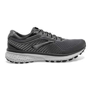 Brooks Ghost 12 รองเท้าวิ่งถนน ผู้ชาย สีดำเทา แบบหน้ากว้าง