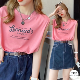 🔥พร้อมส่งไทย ราคาถูก🔥เสื้อยืดแขนสุด สกรีนลาย Leonards ผ้านิ่มเด้ง