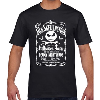 พร้อมส่ง เสื้อยืดแขนสั้น คอกลม ผ้าฝ้าย 100% พิมพ์ลายฮาโลวีน Skellington หลากสี แฟชั่นฤดูร้อน สําหรับผู้ชายS-5XL