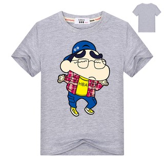 เสื้อยืดการ์ตูน Crayon Shinchan ของเด็กผู้ชายเสื้อยืดแขนสั้นการ์ตูนฤดูร้อน