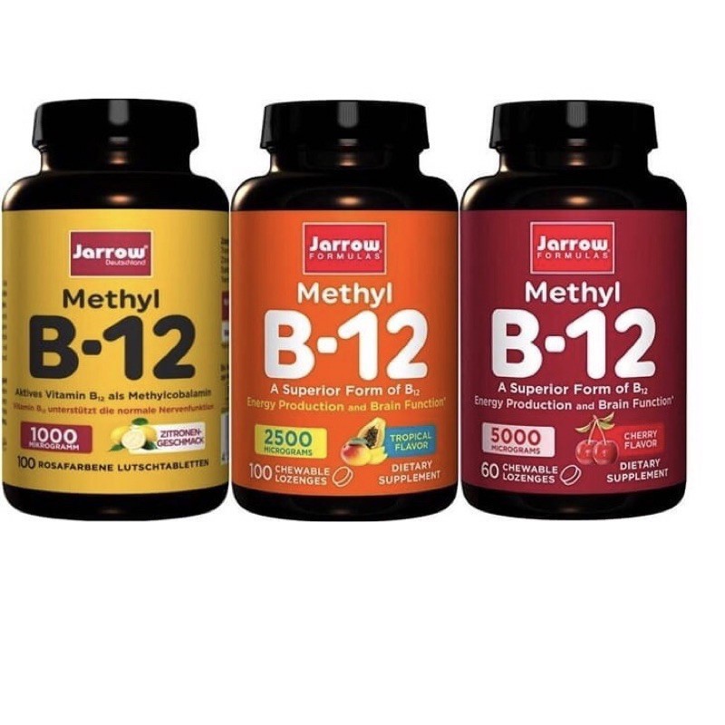 วิตามินชนิดอมและเคี้ยวเพิ่ม วิตามิน B12 Jarrow Formulas Methyl B-12 Lemon -  1000 ,2500 ,5000 mcg - 100 Lozenges | Shopee Thailand