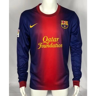 เสื้อกีฬาแขนยาว ลายทีมชาติฟุตบอล Barcelona 12-13 คุณภาพสูง ไซซ์ S-XXL