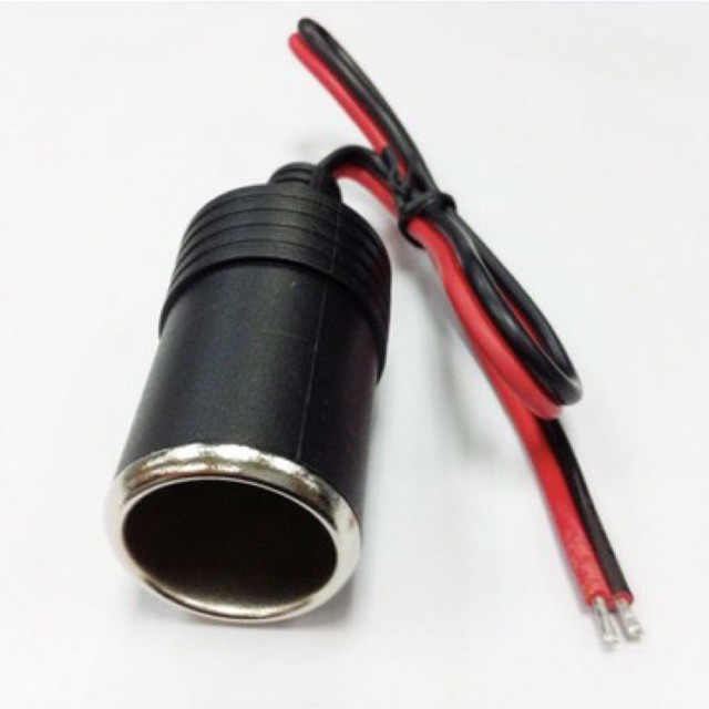 หัวชาร์จจุดบุหรี่รถยนต์ 12V สายไฟดำแดง(เบ้าบุหรี่)