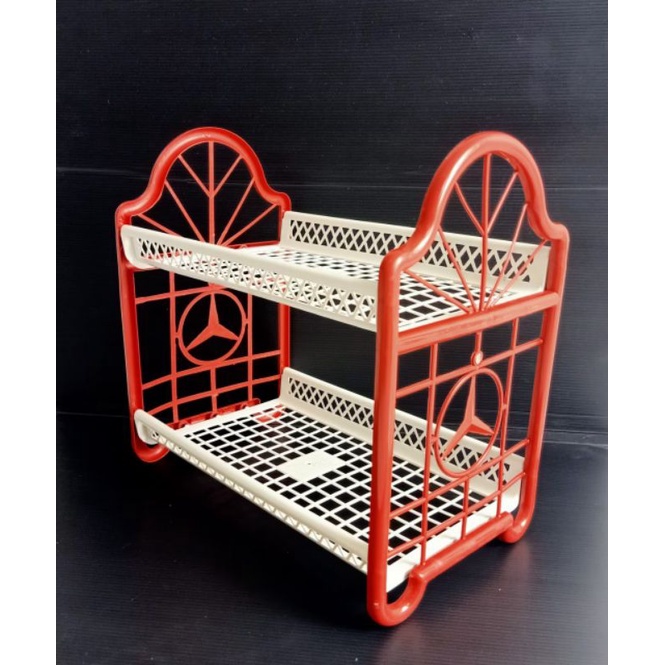 ชั้นวางของ อเนกประสงค์ เป็นพลาสติก 2 ชั้น  ประกอบง่าย แข็งแรง ขนาดก37*ล22*ส36cm ส่งจากไทย - รูปที่ 2